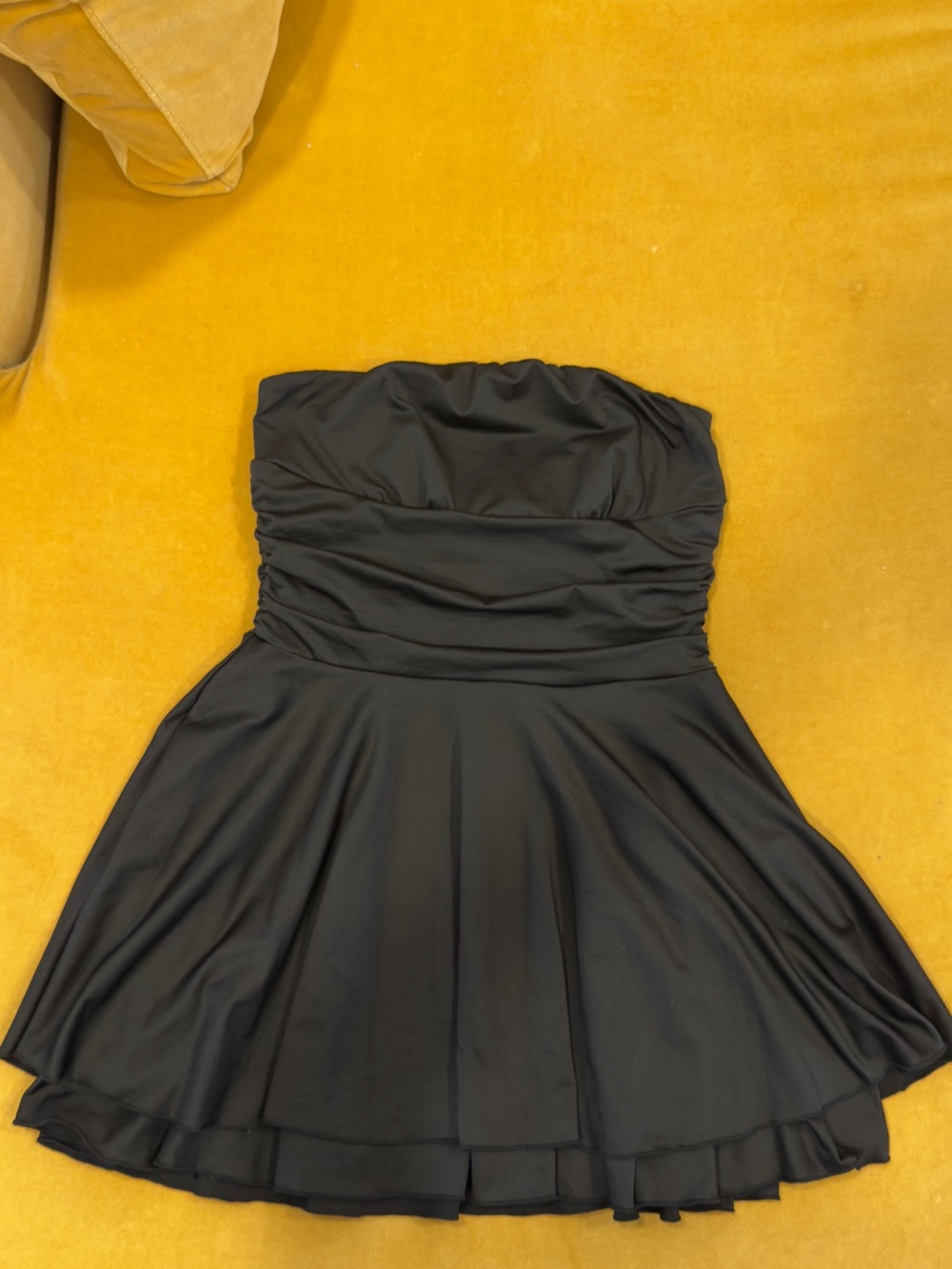 Women’s Strapless Black Mini Dress, short party dress - Picture 3 of 5